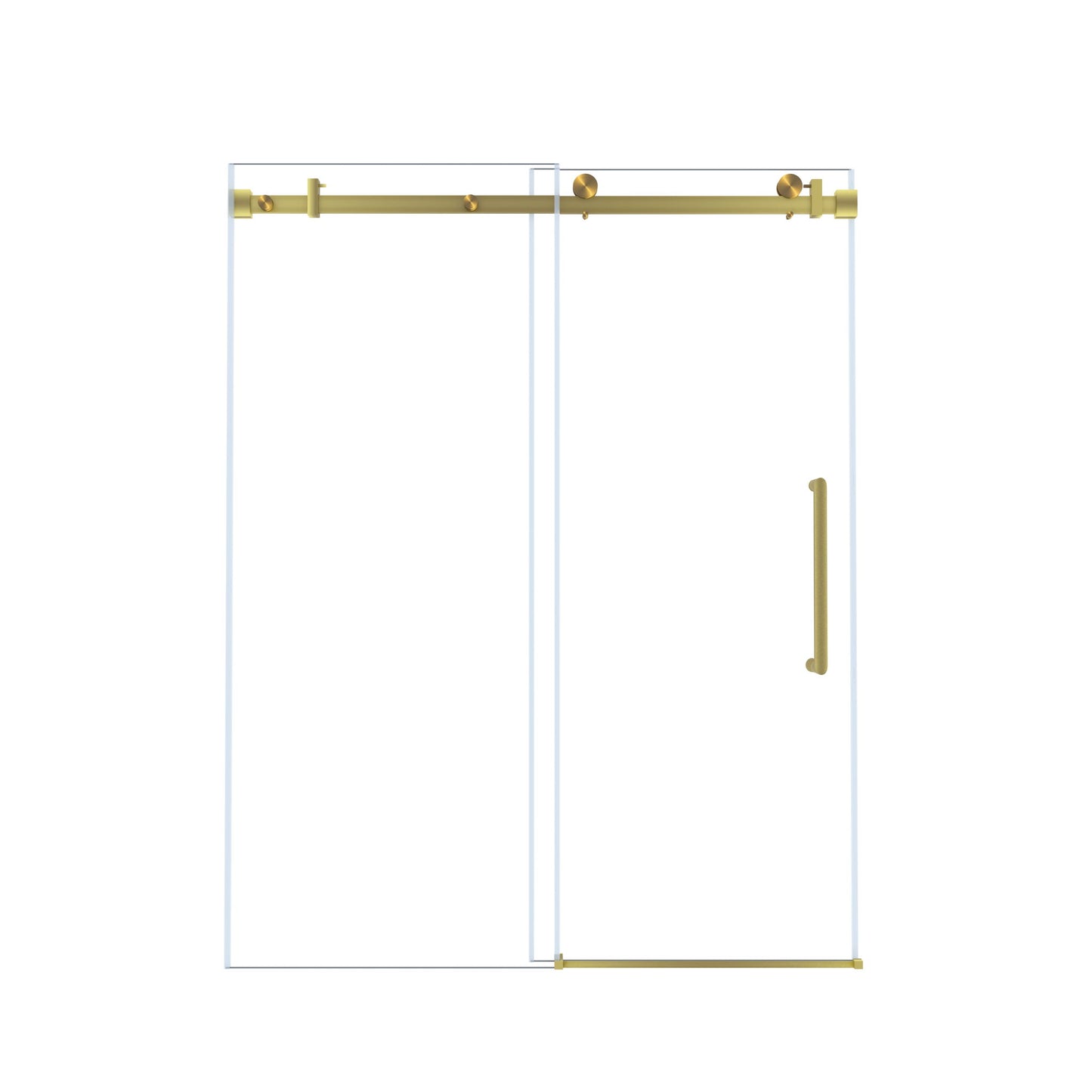 Frameless Single Sliding Shower Door With Handle And Square Tube Track