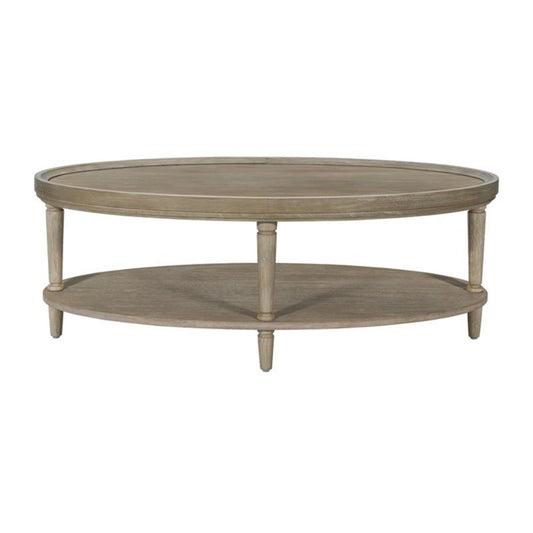 Bedford - Oval Coffee Table With Shelf - Natural