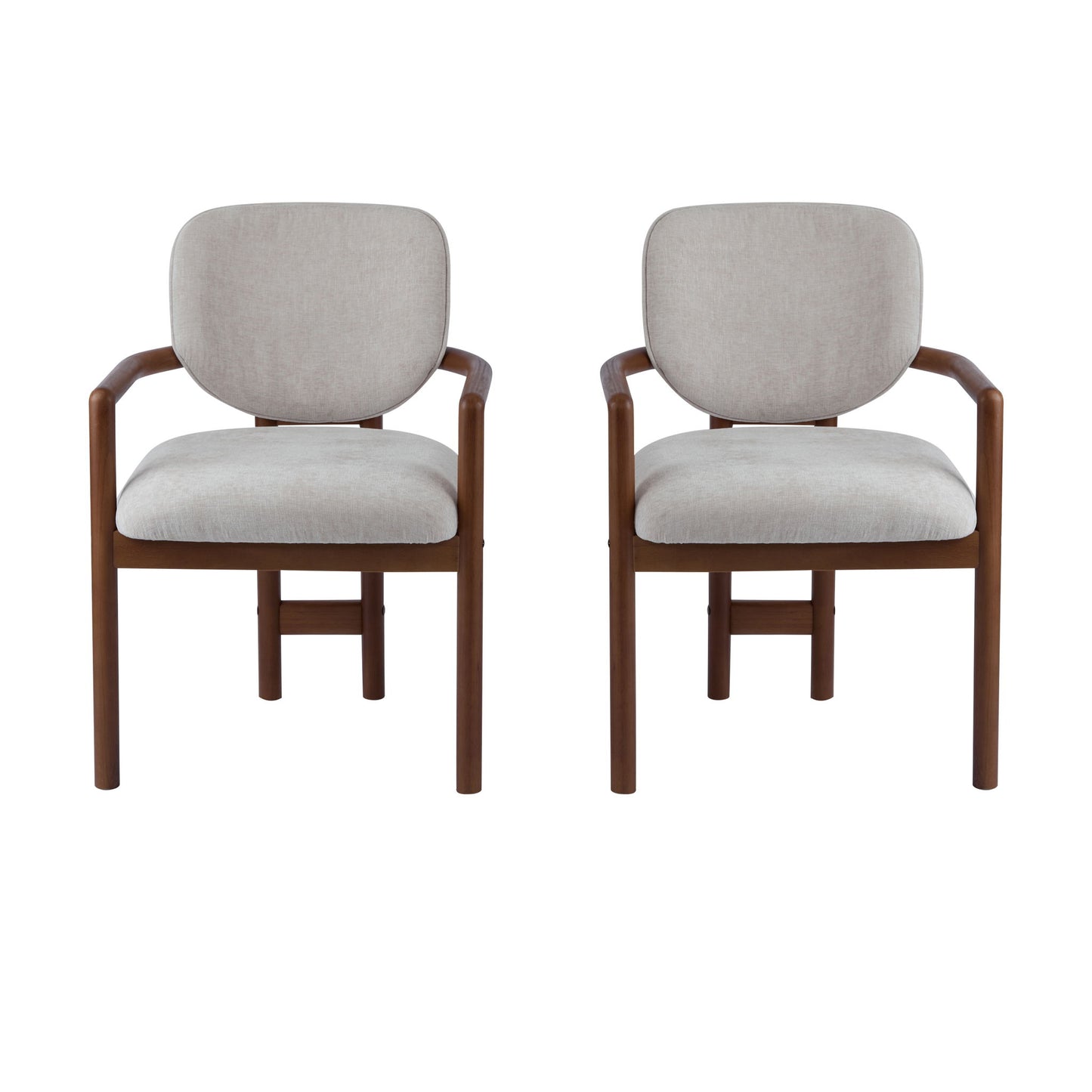 Upholstered Arm Dining Chairs (Set of 2)