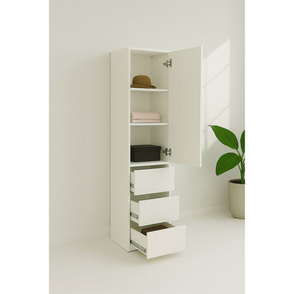 Elise - Modular Wood Closet System With Mirror For Custom Storage Solutions - White