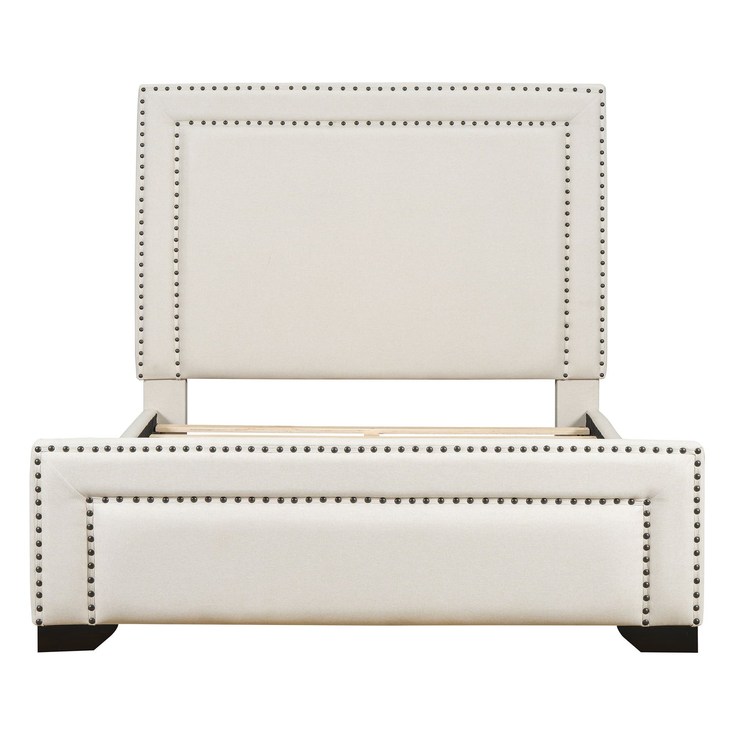 Upholstered Bed With Slats Support, No Box Spring Needed