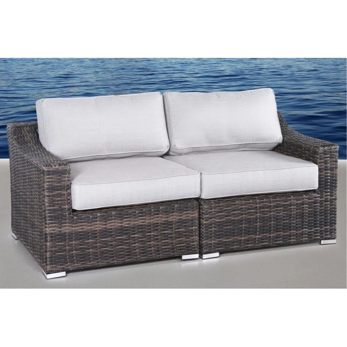 Chic Wide Outdoor Loveseat With Cushions