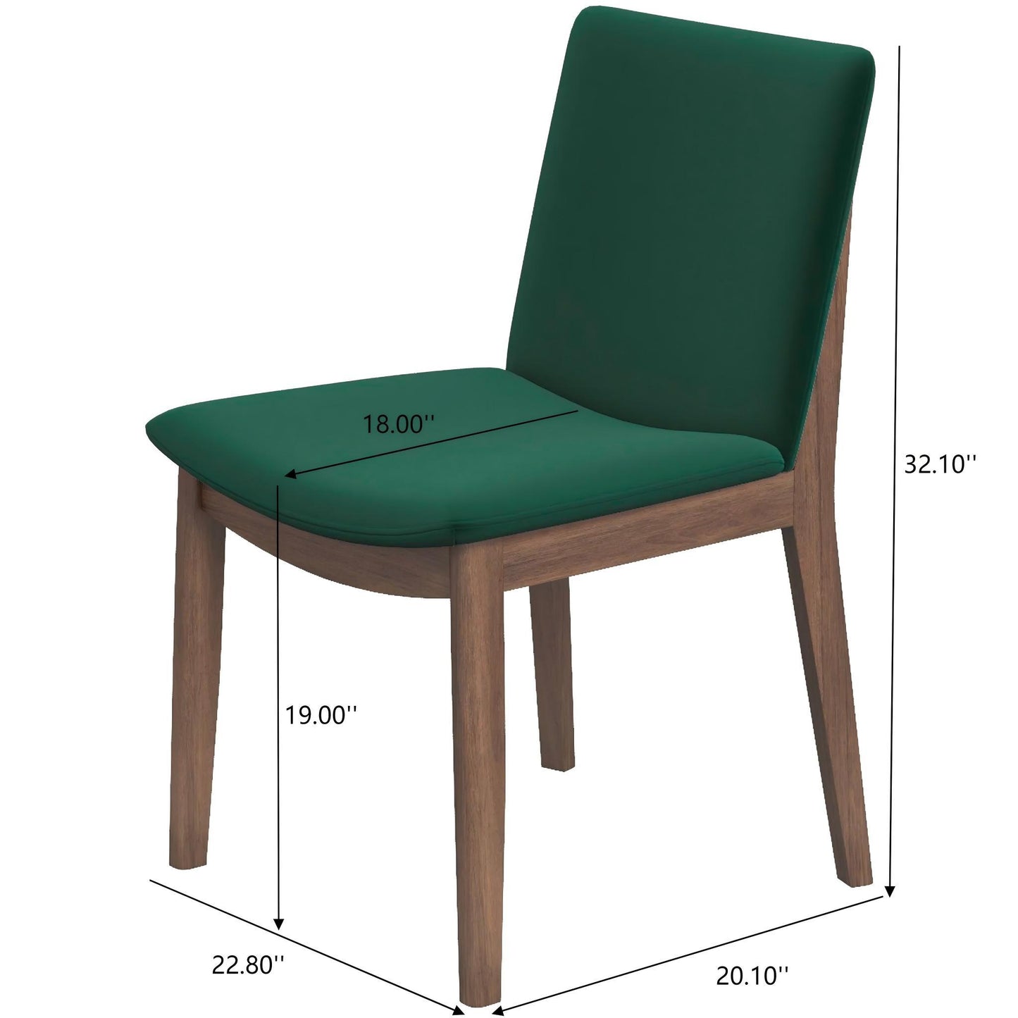 Laura - Mid-Century Modern Solid Wood Dining Chair (Set of 2)