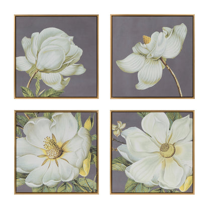 Botanical Wall Art Prints, Home Decor For Living Room Dining Room Bedroom Hallway (Set of 4) - Gray