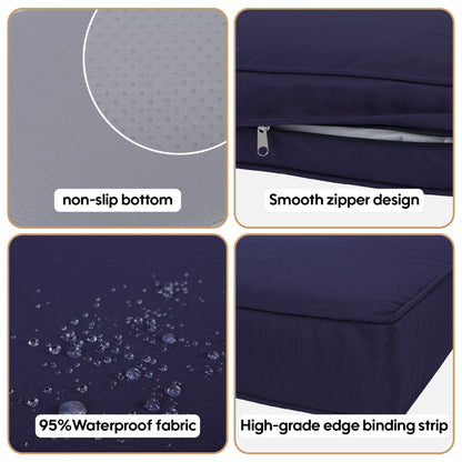 Cushion Covers For 7 Piece Wicker Sectional Sofa, 14 Pack Seat And Back Slipcovers With Zipper