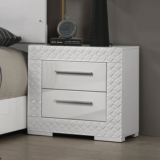 Nightstand With Bar Handle - White