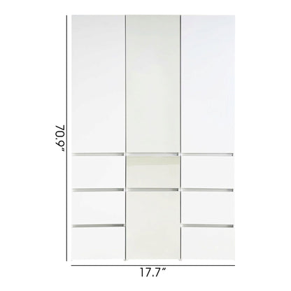 Elise - Modular Wood Closet System With Mirror For Custom Storage Solutions - White
