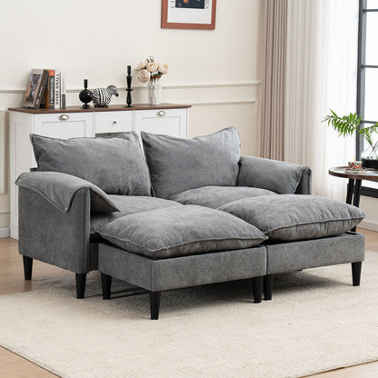 Convertible Combination Sofa With Footstools With Storage