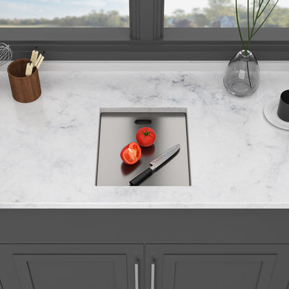 Modern Undermount Bar Sink With Folding Faucet