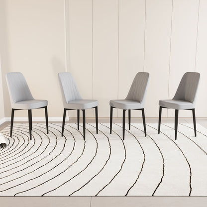 Modern Dining Chair With Cushions And Metal Legs