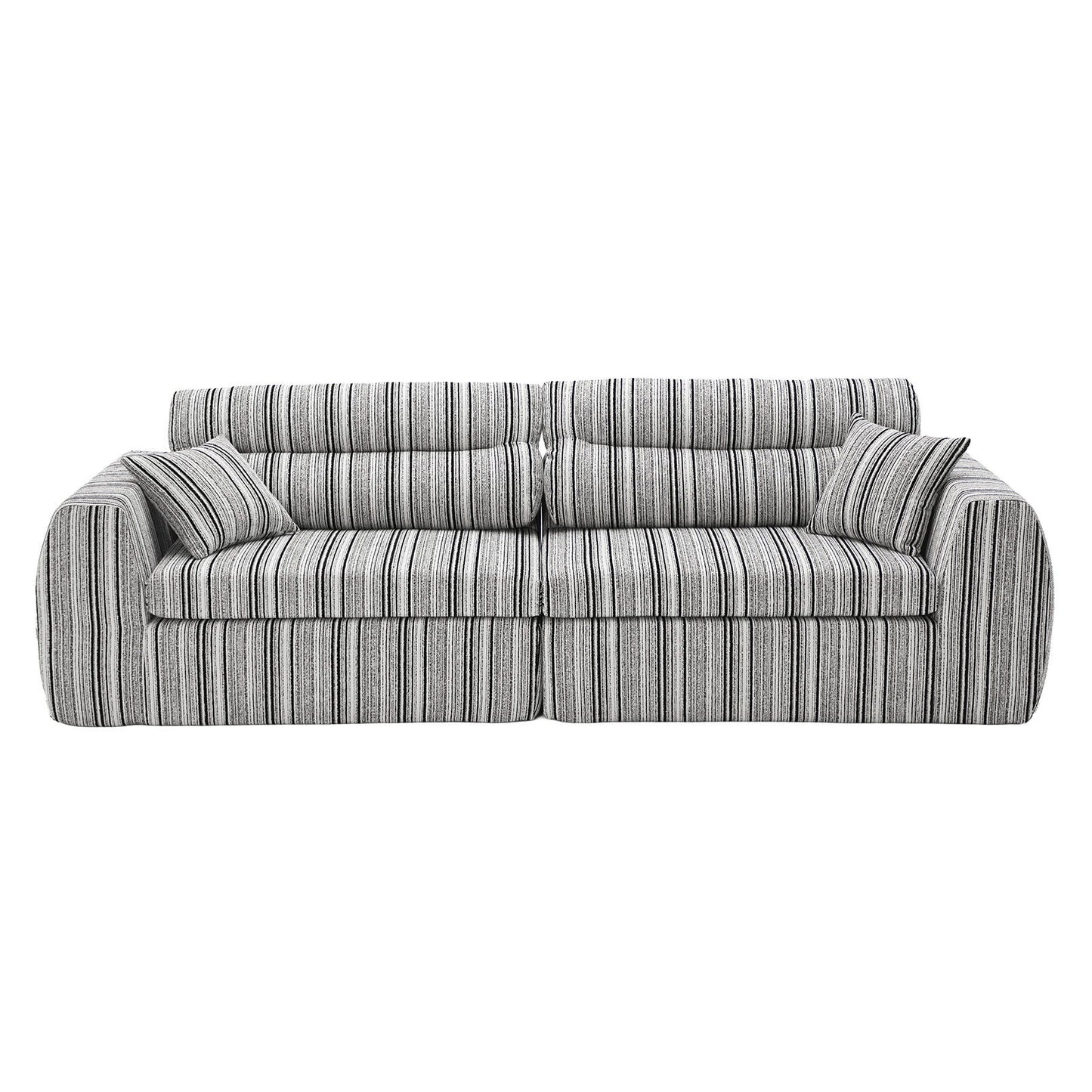 3 Seater, Couch With Throw Pillows For Living Room