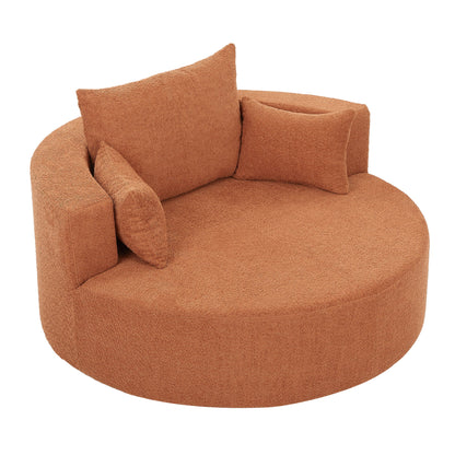 360° Swivel Accent Barrel Chair With 3 Removable Pillows For Living Room