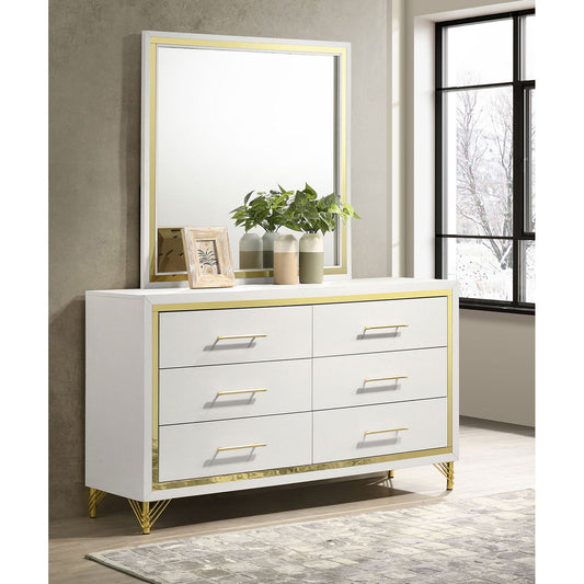 Malcolm - 6 Drawer Dresser With Mirror - White