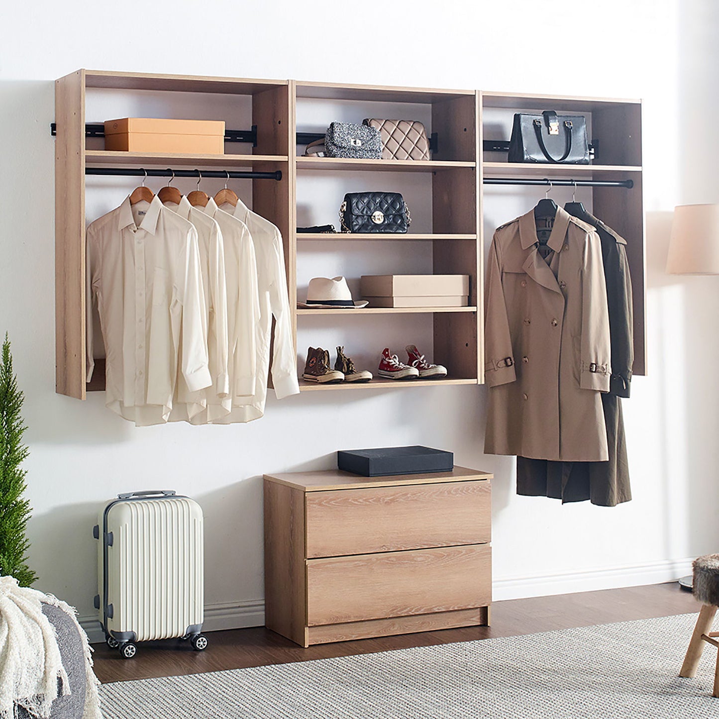Devi - Wall Mounted Closet System With Modular Units