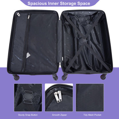 Luggage 4 Piece Lightweight Suitcase With Rotating Wheels With Tsa Lock,