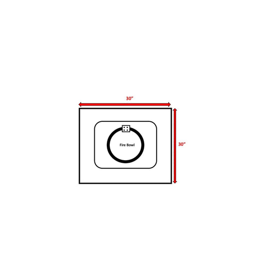 Outdoor Fire Pit Table With Lid - Gray