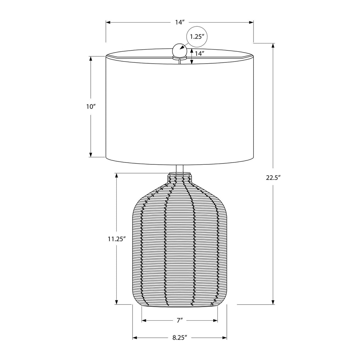 Lighting, Table Lamp, Rattan, Modern