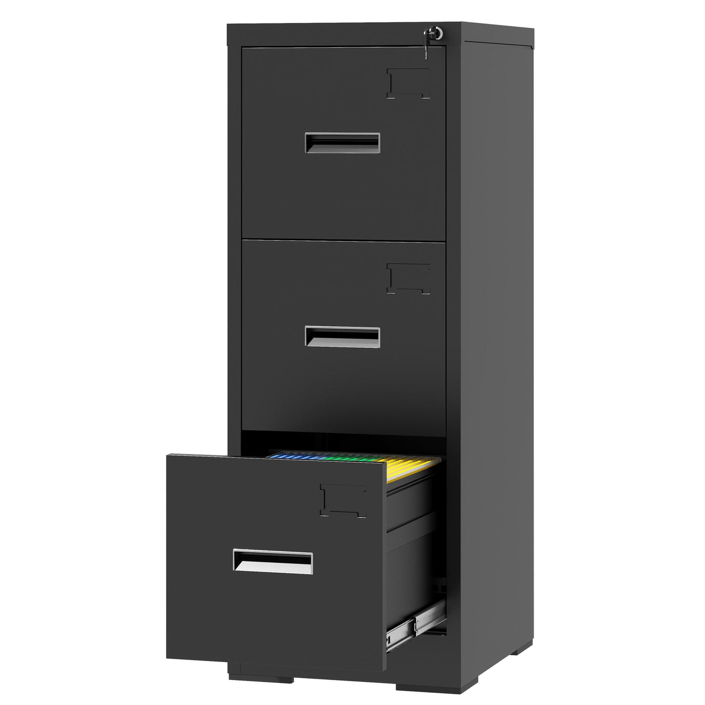 Modern Drawer Metal Vertical File Cabinet With Lock And Card Slot For Office