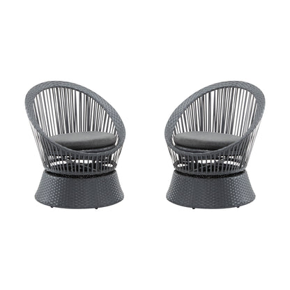 Modern Swivel Wicker Lounge Chair With Round Design