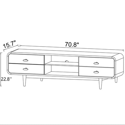 Alexa - Mid-Century Modern Style TV Stand - Dark Brown / Wood