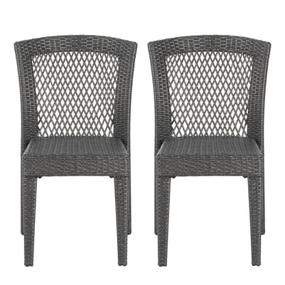 Farley - Stacking Sidechair (Set of 2) With Open Backrests - Gray