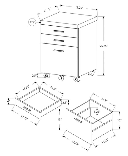 File Cabinet Rolling Mobile Storage Drawers Printer Stand For Office