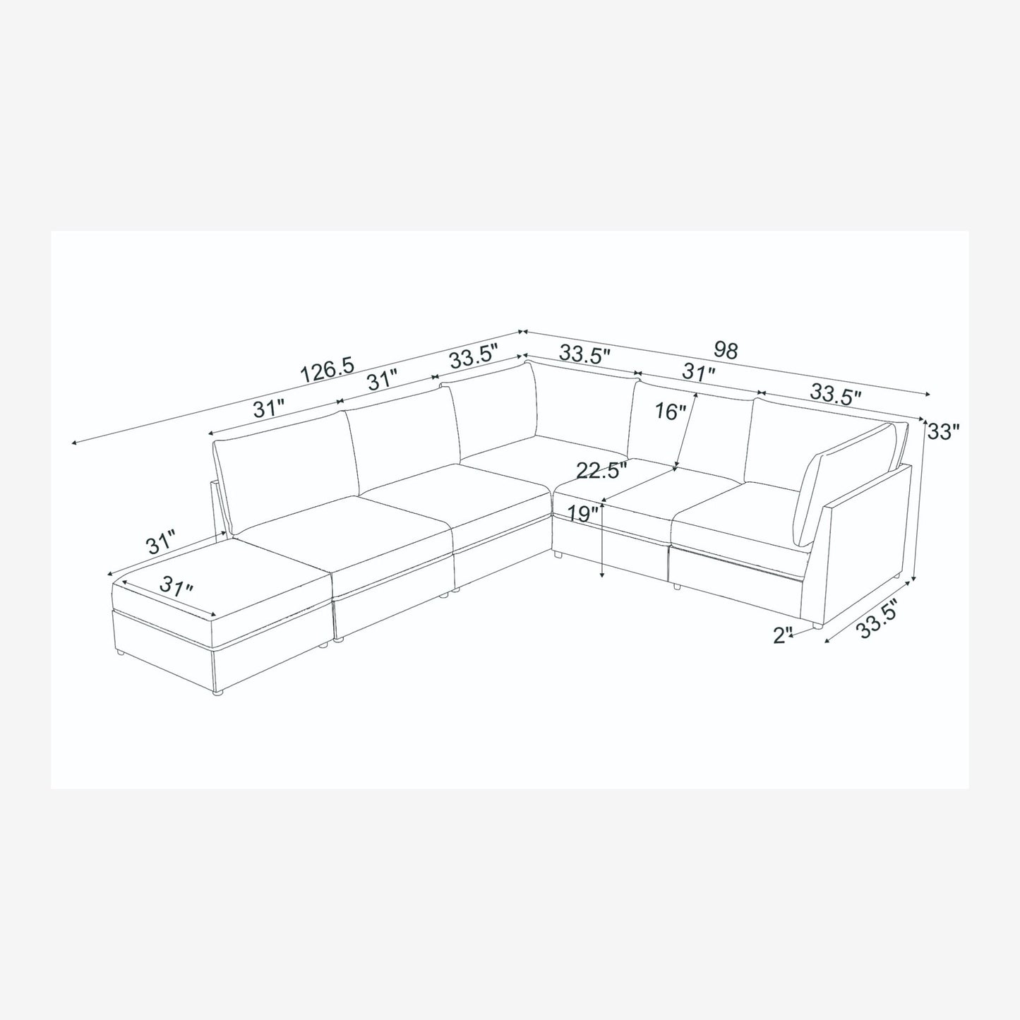 Reversible Modular Sectional & Custom Configuration And Premium Upholstery - Dark Green