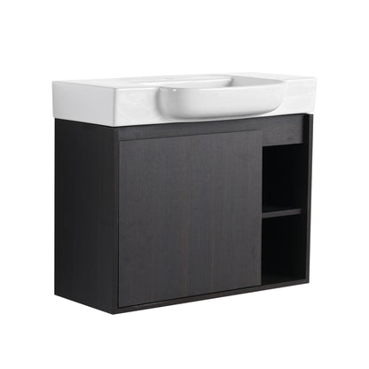 Wall Mounted Bathroom Vanity With Sink, Soft Close Door