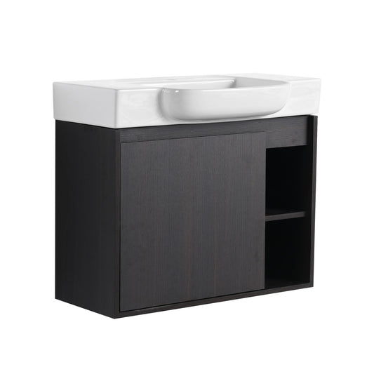 Wall Mounted Bathroom Vanity With Sink, Soft Close Door