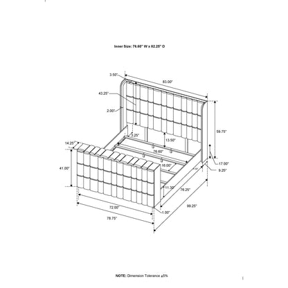 Isaiah - 5 Piece Bedroom Set With TV Lift-LED, Speakers And Fireplace