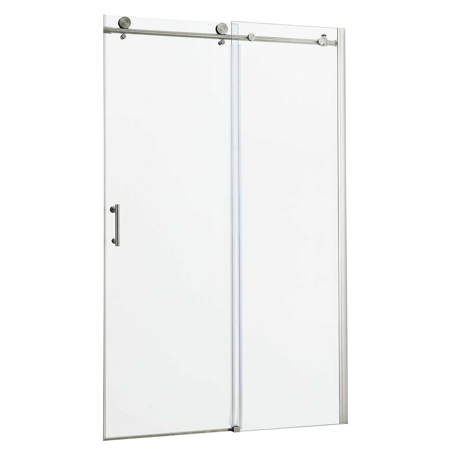 Single Sliding Bypass Shower Door Enclosure With Tempered Glass