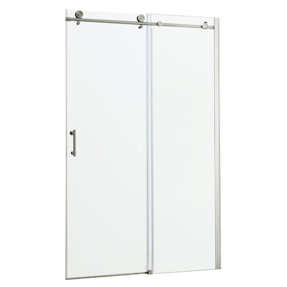 Single Sliding Bypass Shower Door Enclosure With Tempered Glass