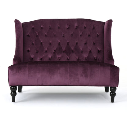 Nurturing - Upholstered Loveseat With Wing Back And Diamond Tufting