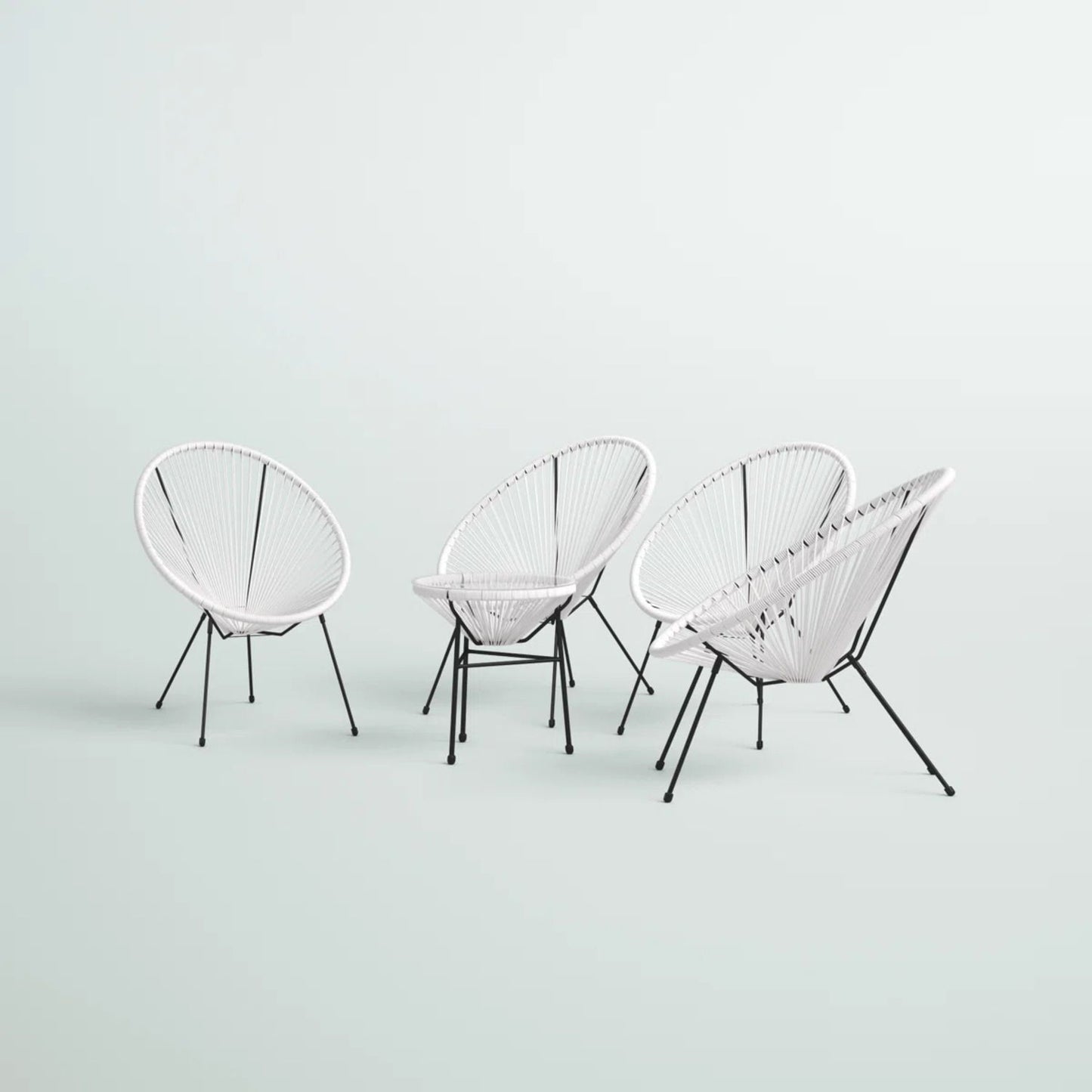 Outdoor Conversation Set With Ergonomic Lounge Chairs And Tempered Glass Table