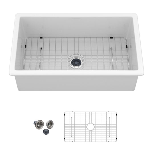 Rectangular Deep Single Bowl, Kitchen Sink With Dual Mount Installation