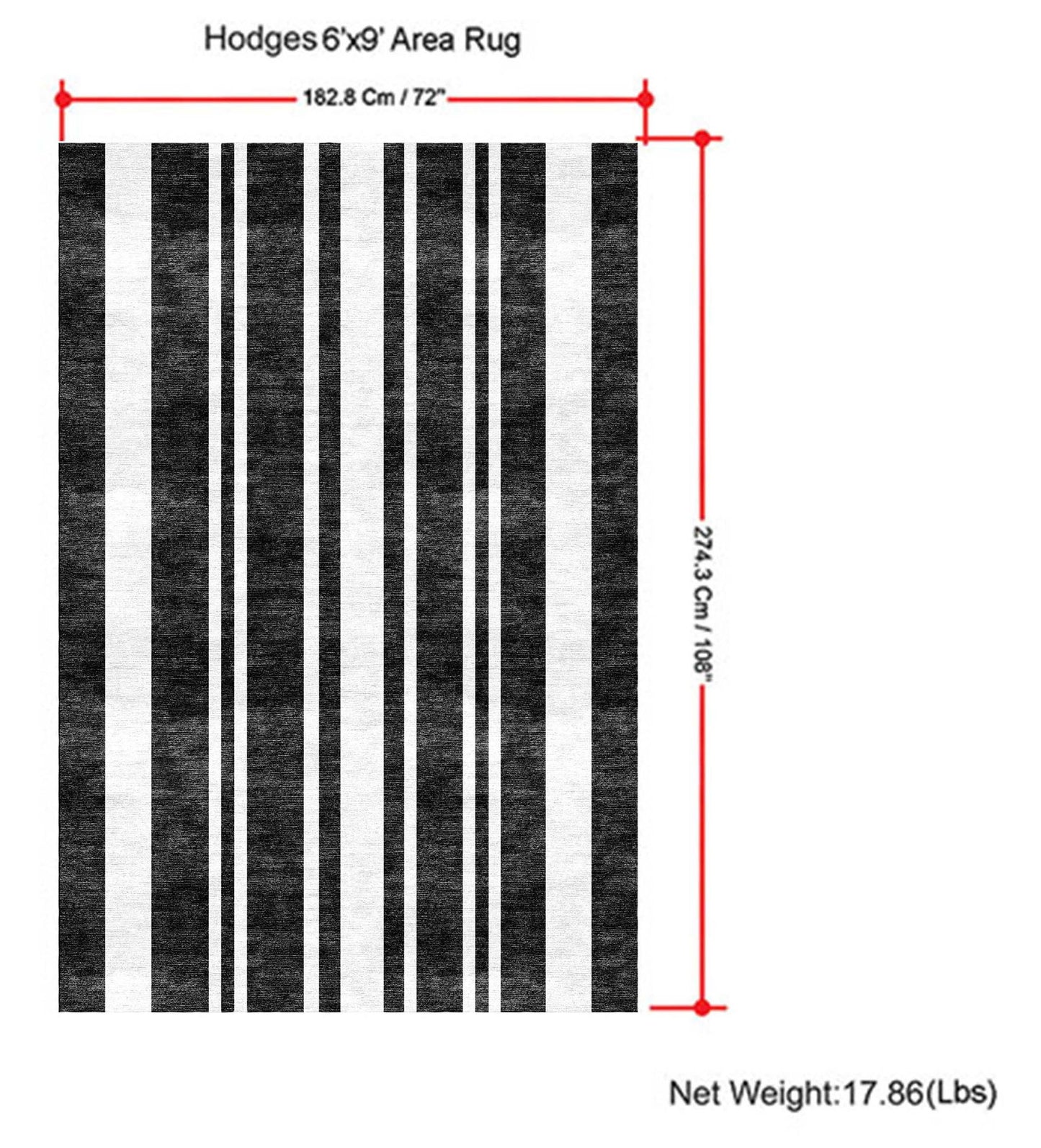 Hodges - 6' X 9' Area Rug - Ivory / Gray