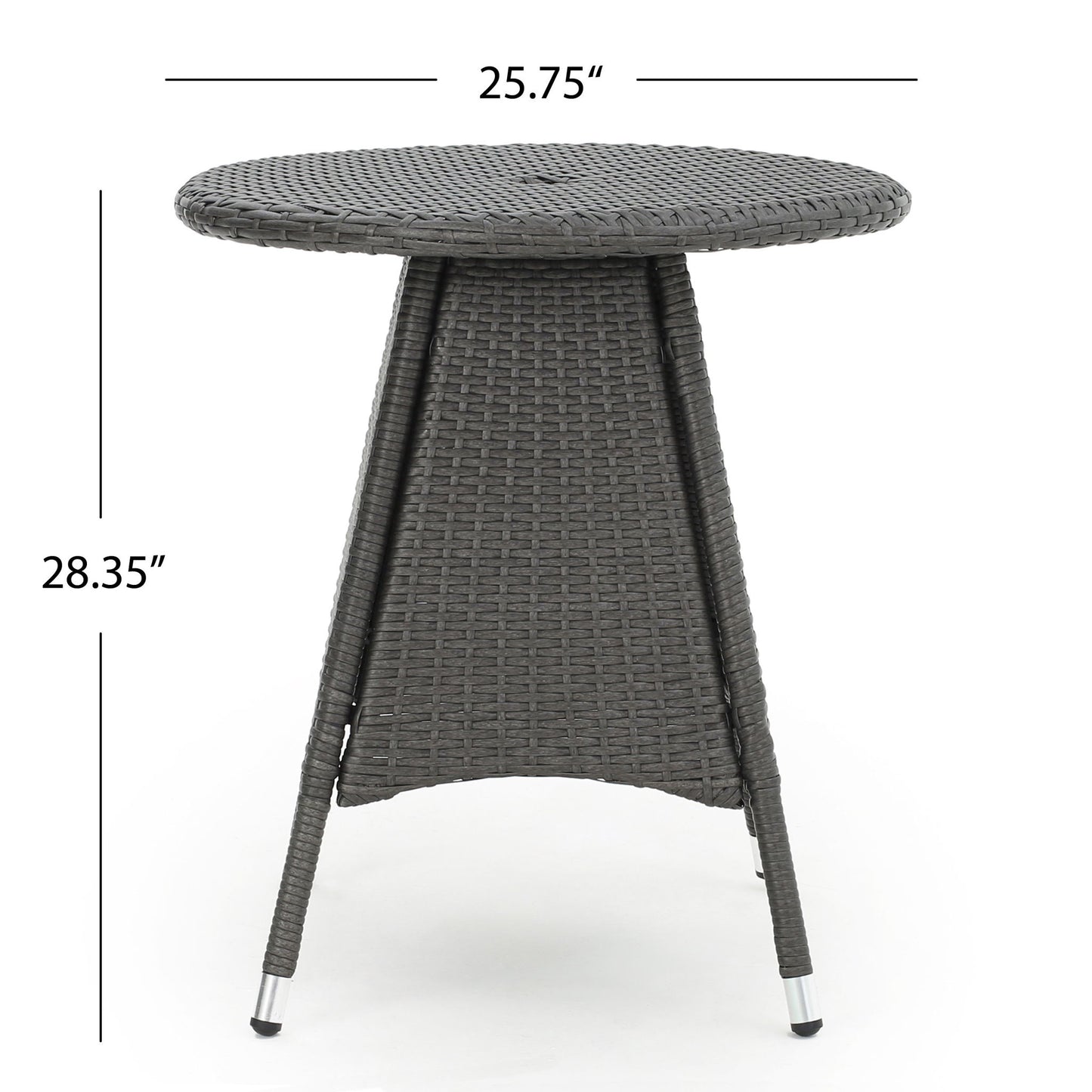 Outdoor Rattan Bistrotable With Surface Round - Gray