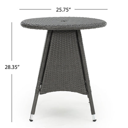 Outdoor Rattan Bistrotable With Surface Round - Gray