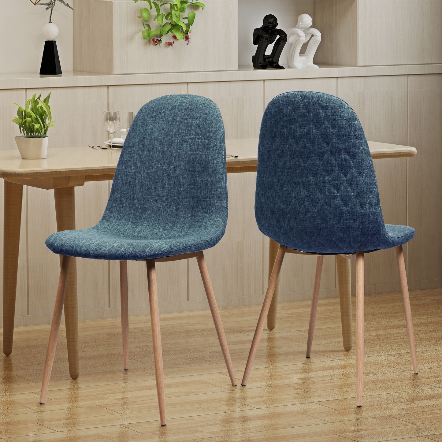 Elegant Dining Chair Set With Fabric