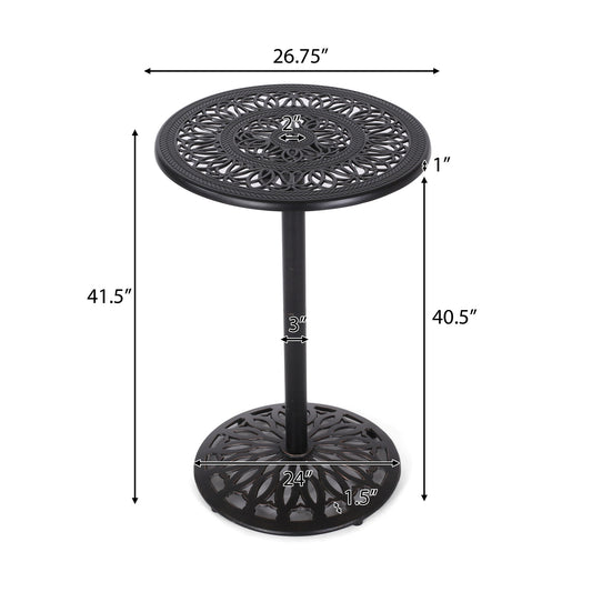 Phoebe - Outdoor Cast Bar Table - Black