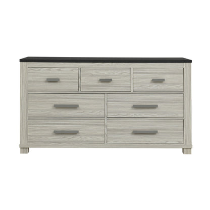 Augusta - Dresser, 7 Spacious Drawers, Block Feet - Beige Brown
