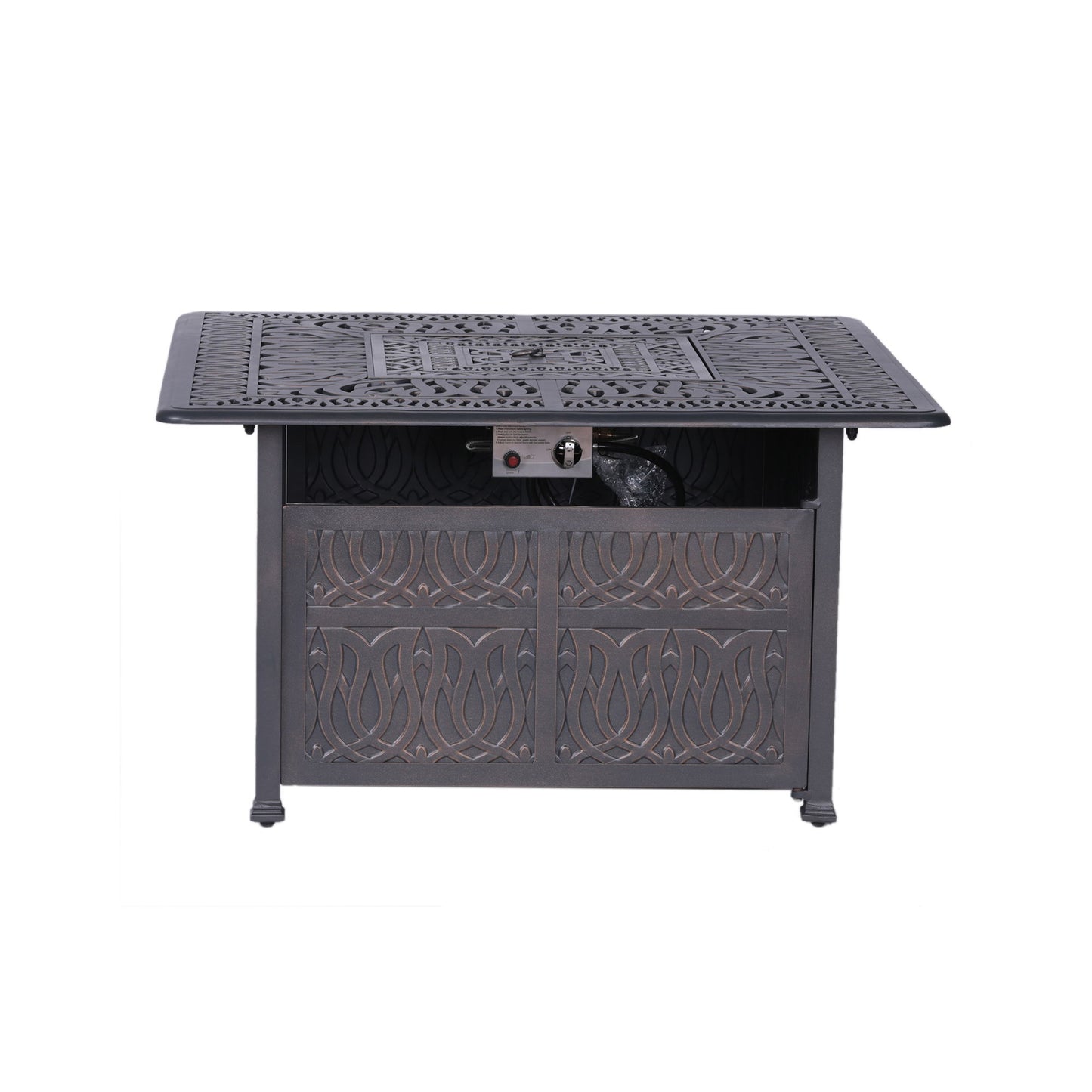 Powder Coated Aluminum Propane Gas Fire Pit Table - Gunmetal