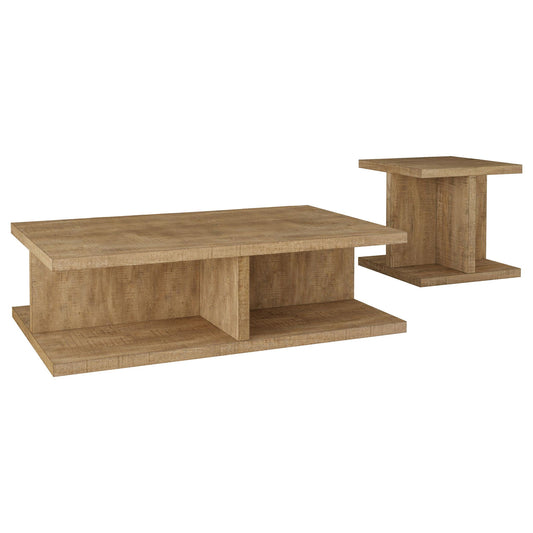 Metron - 2 Piece Coffee Table Set - Mango Color