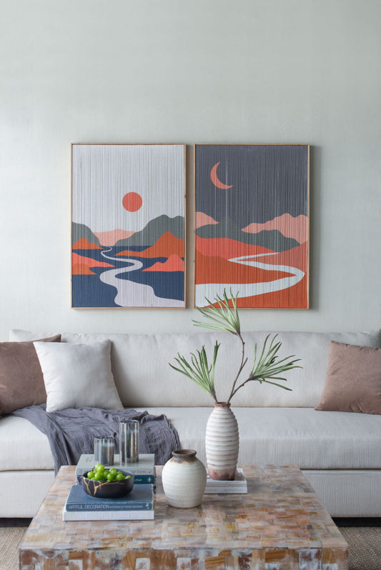 Rectangular Tassel Print Wall Art, Home Decor For Living Room Bedroom Office Hallway - Multicolor