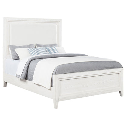 Inverness - Queen Upholstered Panel Bed With Padded Headboard Frame - White