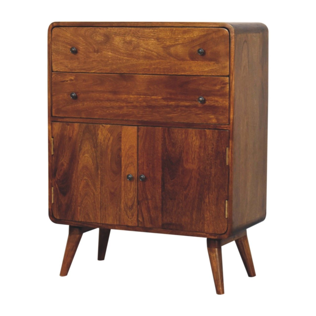 Curved Nordic Charm Cabinet - Brown