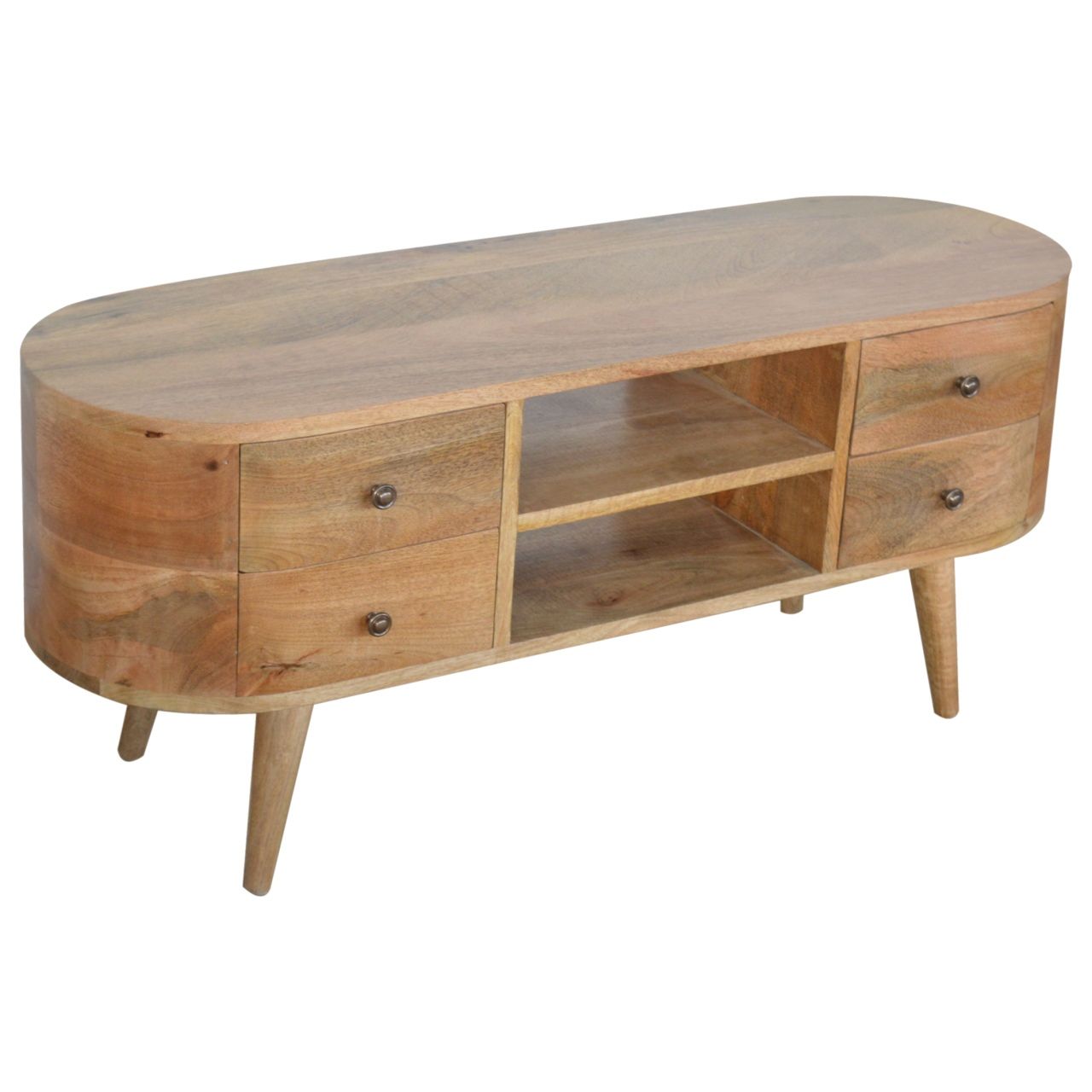 Rounded Entertainment Unit - Oak