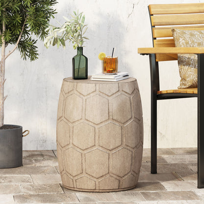 Outdoor Lightweight Concrete Side Table - Natural