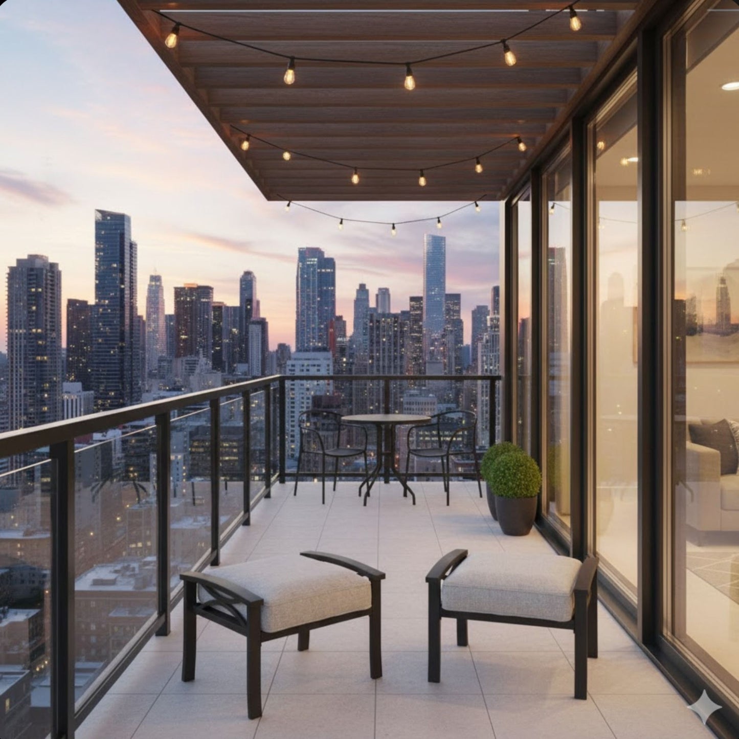 Modern All-Weather Ottomans With Cushions (Set of 2)