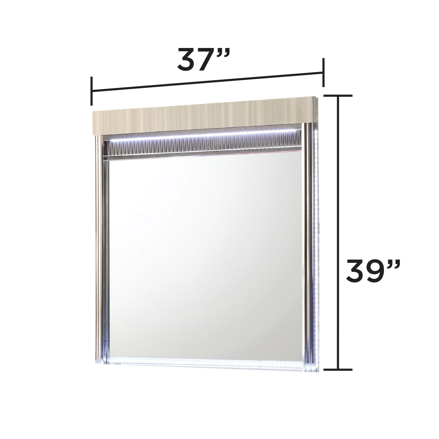 Leonor - Mirror With LED Light Frame - Gray